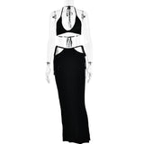 Women Dress Sexy Lace-up Knitted Dress