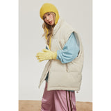 Unisex Coat Loose Thick Stand-up Collar Cotton-Padded Coat Removable Sleeves