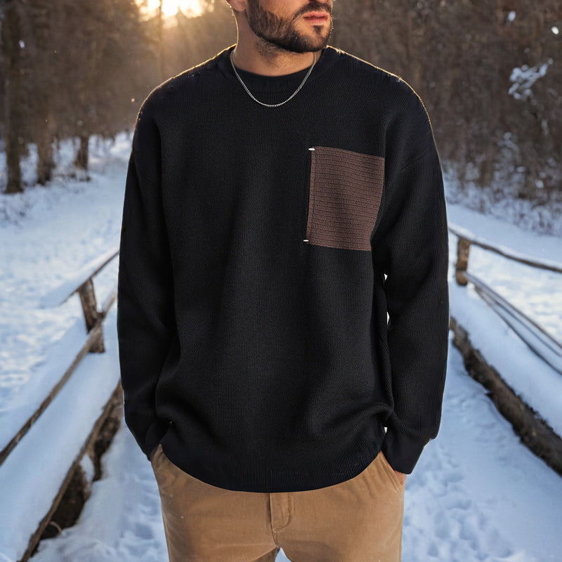 Men Sweaters Men's Autumn and Winter Crew Neck Sweater