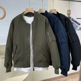 Women Cotton Coat Autumn and Winter Green Casual Baseball Uniform