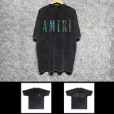 Amiri washed t-shirt waist flower camouflage letter short sleeves
