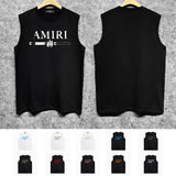Amiri tank top with damaged letter horizontal stripesprinting