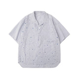 Unisex Shirt Retro Loose Splashed Ink Printing