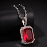 Jewelry Colored Square Solid Vintage Pendant Necklace with Diamonds ins Royalty Jesus Pieces Spectrum