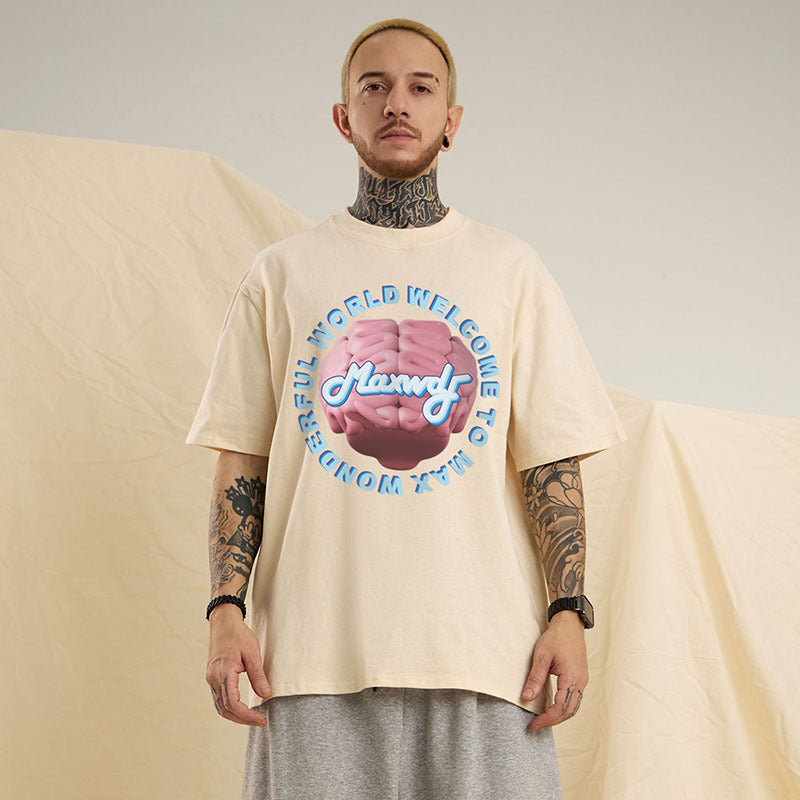 Men T-shirt Casual Laid-Back Style Loose