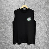 Amiri tank top pink parrot printing
