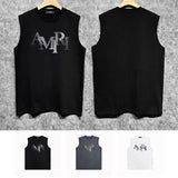 Amiri tank top gray gradient letterprinting