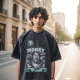 Mens Vintage T Shirt Tide Brand Washing Short Sleeve T-Shirt Men