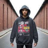 Mens Vintage Hoodie Loose Hooded Sweater Men
