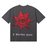 Godspeed T Shirts Street View Rose Print Cotton Casual Short Sleeve Men and Women