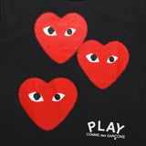 CDG Be Kind T Shirt Three Hazy Heart Short Sleeve T-shirt