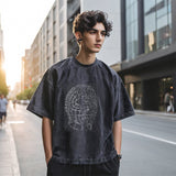 Mens Vintage T Shirt Short Sleeve T-Shirt Men's Loose