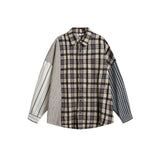 Unisex Shirt Stitching Loose Casual Plaid Stripes