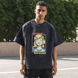 Mens Vintage T Shirt Summer Print Short Sleeve Men