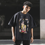 Mens Vintage T Shirt Old Loose Half Sleeve T-Shirt For Men And Women