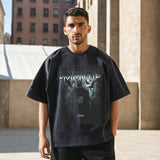 Mens Vintage T Shirt Black Spider Short Sleeve T-Shirt Men