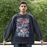 Mens Vintage Long Sleeve Shirt Vintage Cartoon Print