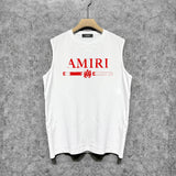 Amiri tank top with damaged letter horizontal stripesprinting