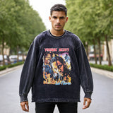 Mens Vintage Long Sleeve Shirt Long Sleeve T-Shirt Men's and Women's Loose