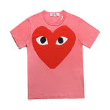 CDG Be Kind T Shirt Shirt Lay Spring and Summer Red Heart Color Short Sleeve T-shirt round Neck