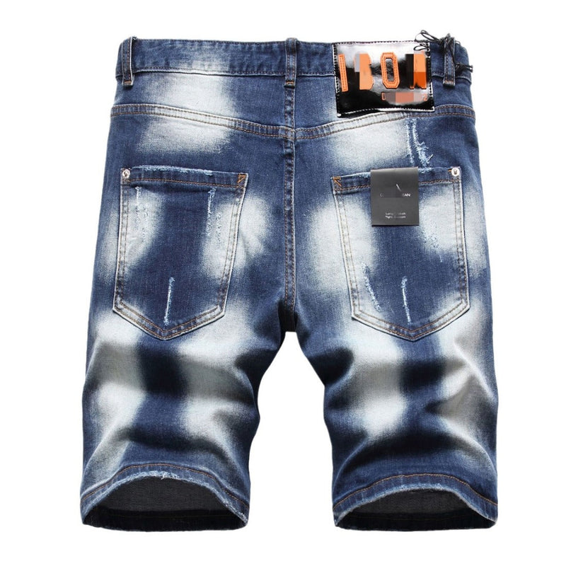 DSQ2 Short Jeans Ripped Stretch Denim Shorts