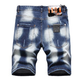 DSQ2 Short Jeans Ripped Stretch Denim Shorts