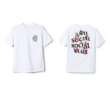Anti Social Club T Shirt Short Sleeve Floral T-shirt Top Cotton