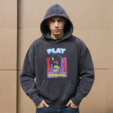 Mens Vintage Hoodie Washing Old Male and Female Couples