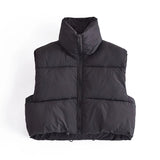 Women Vest Fashion Casual Cotton-Padded Jacket Vest