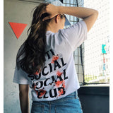 Anti Social Club T Shirt Short Sleeve Floral T-shirt Top Cotton