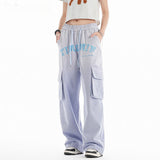 Cargo Pants Letter Print Low Waist Casual