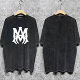 Amiri washed t-shirt large simple logo printing short sleeves