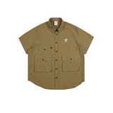 Unisex Shirt Retro Large Pocket Loose Casual