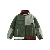 Unisex Coat Retro Patchwork Warm-Keeping Cotton Clothing