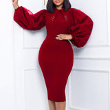 Women Dress Women's Spring and Autumn Long Sleeve plus Size