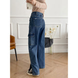 Women Jeans Multi-Pocket Design Simple