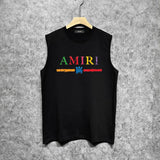 Amiri tank top colorful graffiti letter horizontal stripprinting