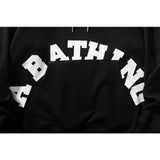 Bathing Ape Hoodie Man Alphabet Print Solid Color Shark