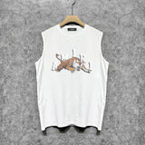Amiri tank top bone fracture tiger print