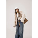 Unisex Coat Retro Patchwork Small Plaid Winter Coat