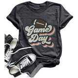 Game Day Shirt Women Football Mom T-Shirt Short Sleeve