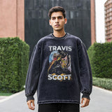 Mens Vintage Long Sleeve Shirt Autumn Loose Long Sleeve T-Shirt