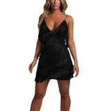 Valentine's Day Dress Sexy Backless Dress Deep V-neck Dress