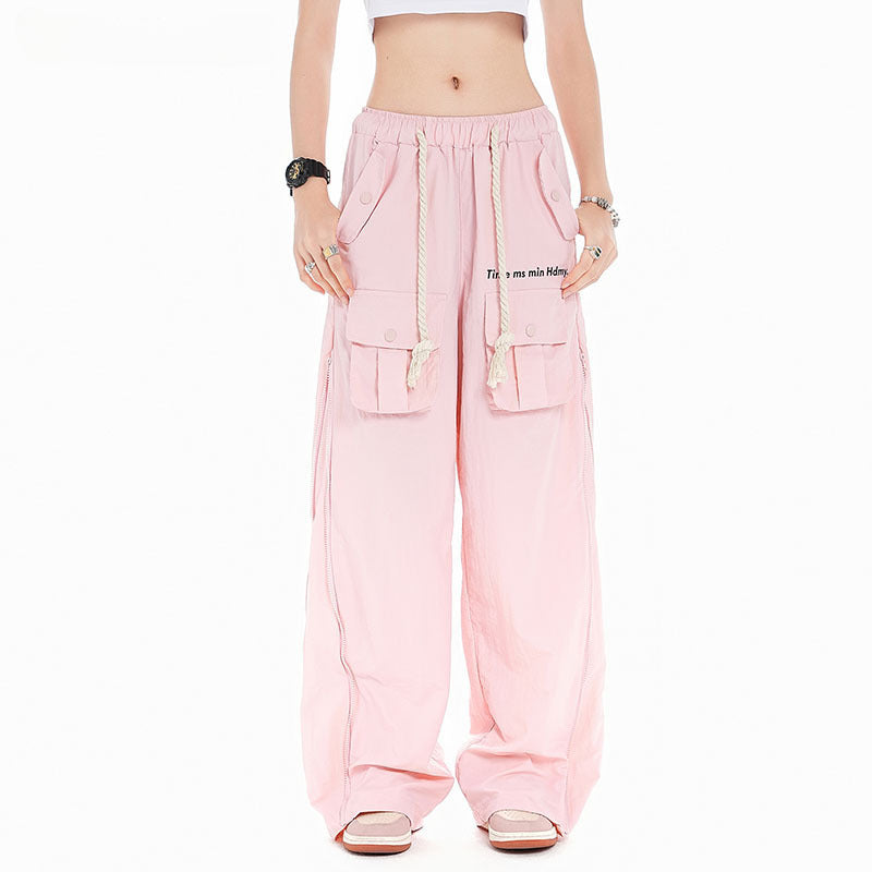 Cargo Pants Summer Solid Color Multi-Pocket Cargo Pants Unisex