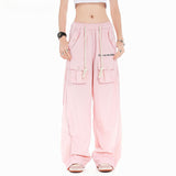 Cargo Pants Summer Solid Color Multi-Pocket Cargo Pants Unisex