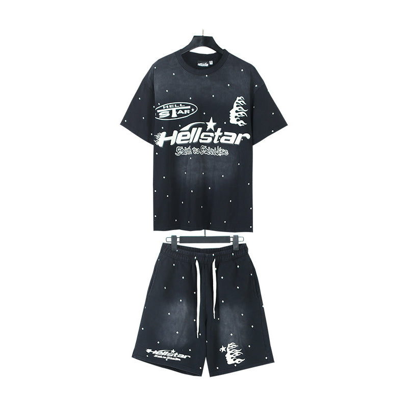 Hellstar T-Shirt And Shorts Two-Piece Set