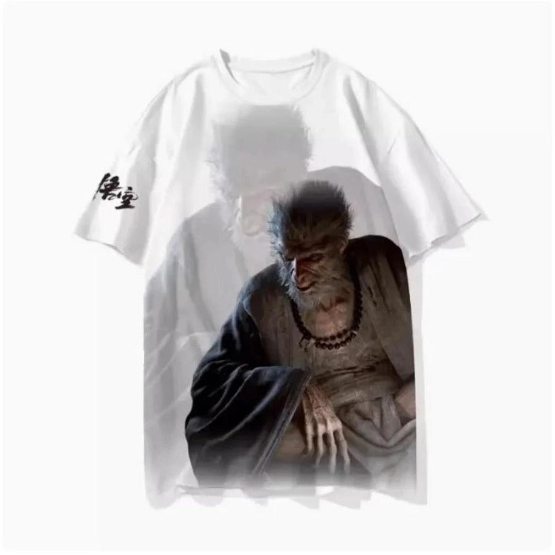 Black Myth Wukong Game T-shirt 3D Printed Short Sleeve
