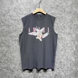 Amiri tank top pink peace dove printing