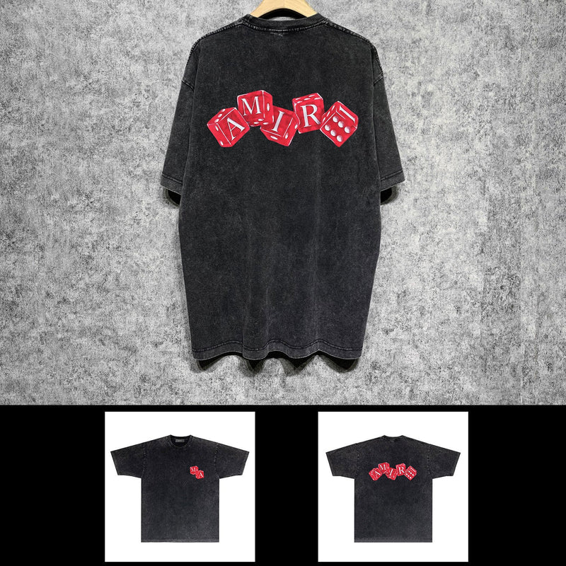 Amiri washed t-shirt red dice short sleeves