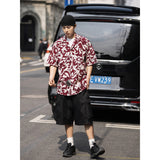 Unisex Shirt Floral Shirt Loose Cotton Handsome